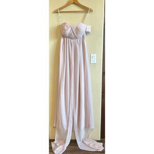 NEW! Birdy Grey Grace Chiffon Convertible Dress in Pale Blush Small NWT